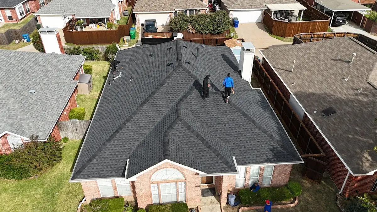 Slate & Tile Roof Repair work in progress on a Donna property